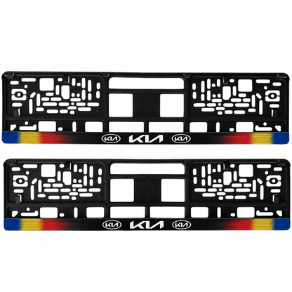 Set 2 bucati, suport numar inmatriculare personalizat Kia, HLX-1