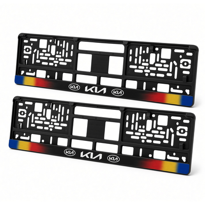 Set 2 bucati, suport numar inmatriculare personalizat Kia, HLX-1