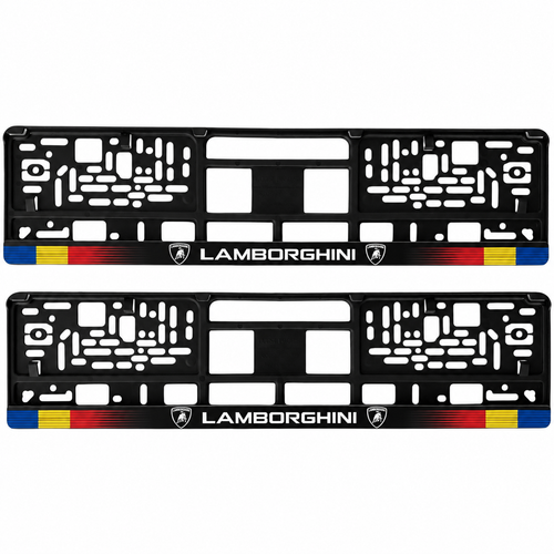 Set 2 bucati, suport numar inmatriculare personalizat Lamborghini, HLX-1