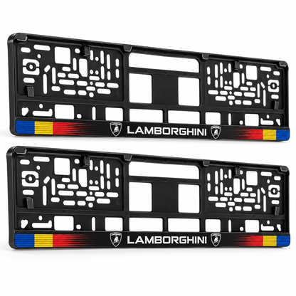 Set 2 bucati, suport numar inmatriculare personalizat Lamborghini, HLX-1