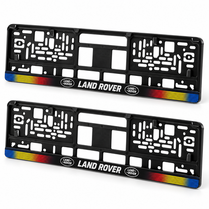 Set 2 bucati, suport numar inmatriculare personalizat Land Rover, HLX-1