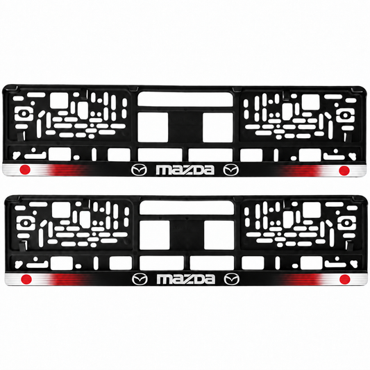Set 2 bucati, suport numar inmatriculare personalizat Mazda, HLX-1