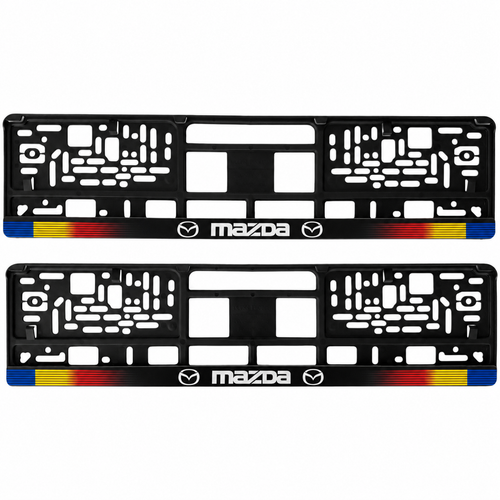 Set 2 bucati, suport numar inmatriculare personalizat Mazda, HLX-1