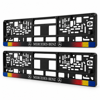 Set 2 bucati, suport numar inmatriculare personalizat Mercedes-Benz, HLX-1