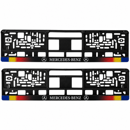 Set 2 bucati, suport numar inmatriculare personalizat Mercedes-Benz, HLX-1