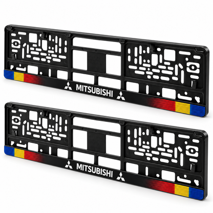 Set 2 bucati, suport numar inmatriculare personalizat Mitsubishi, HLX-1