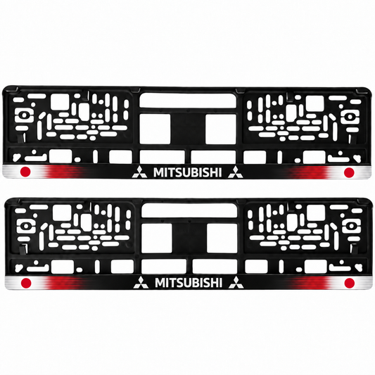 Set 2 bucati, suport numar inmatriculare personalizat Mitsubishi, HLX-1