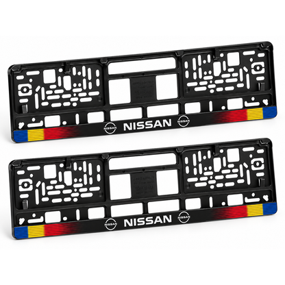 Set 2 bucati, suport numar inmatriculare personalizat Nissan, HLX-1