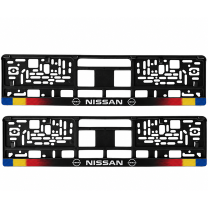 Set 2 bucati, suport numar inmatriculare personalizat Nissan, HLX-1