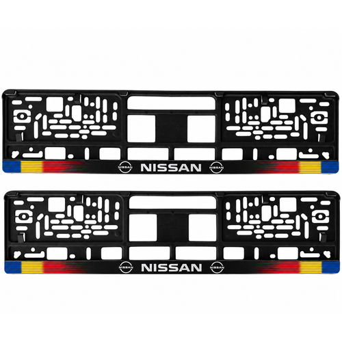 Set 2 bucati, suport numar inmatriculare personalizat Nissan, HLX-1