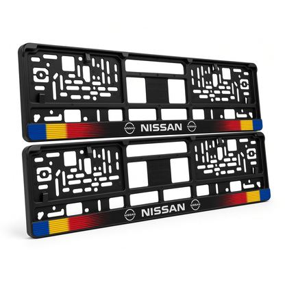 Set 2 bucati, suport numar inmatriculare personalizat Nissan, HLX-1