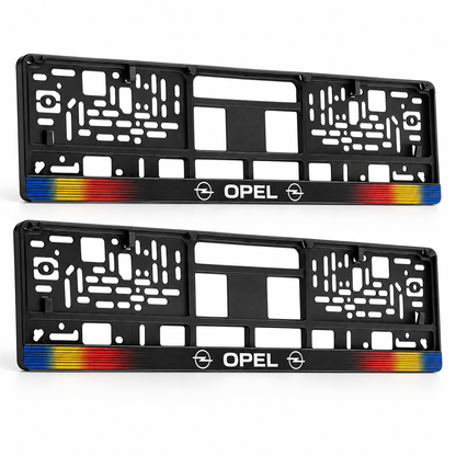 Set 2 bucati, suport numar inmatriculare personalizat Opel, HLX-1
