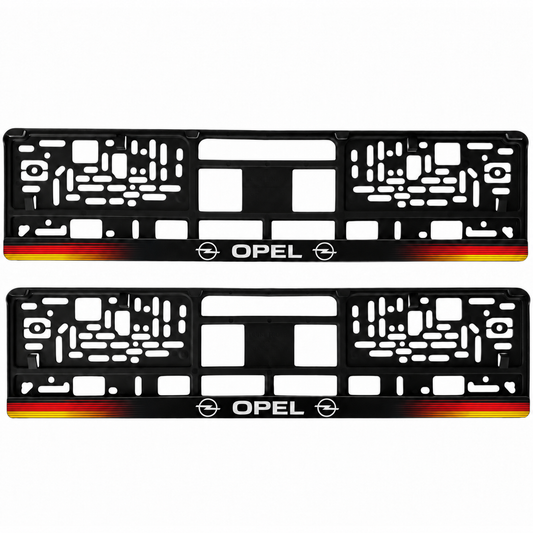 Set 2 bucati, suport numar inmatriculare personalizat Opel, HLX-1