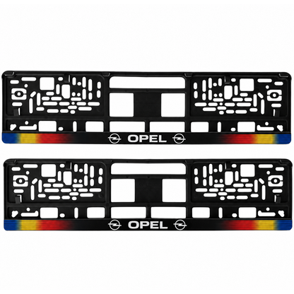 Set 2 bucati, suport numar inmatriculare personalizat Opel, HLX-1