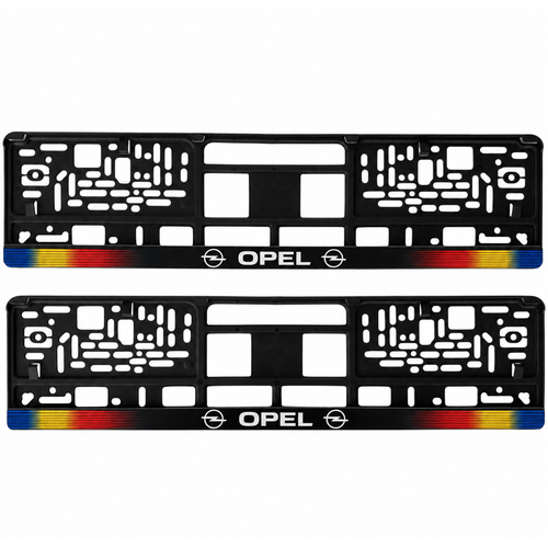 Set 2 bucati, suport numar inmatriculare personalizat Opel, HLX-1