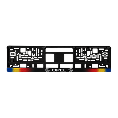 Set 2 bucati, suport numar inmatriculare personalizat Opel, HLX-1