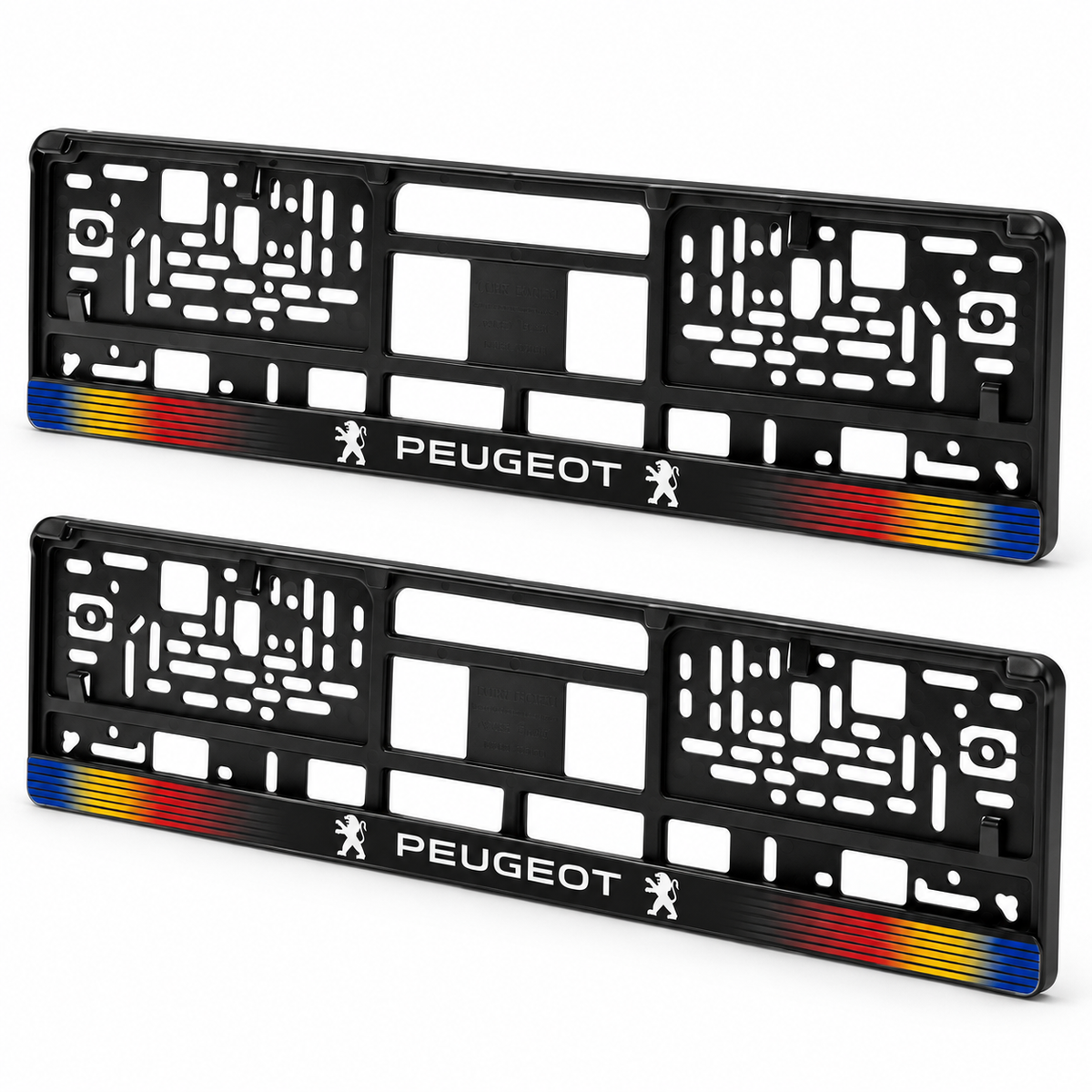 Set 2 bucati, suport numar inmatriculare personalizat Peugeot, HLX-1