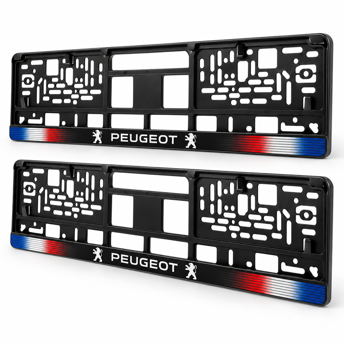Set 2 bucati, suport numar inmatriculare personalizat Peugeot, HLX-1