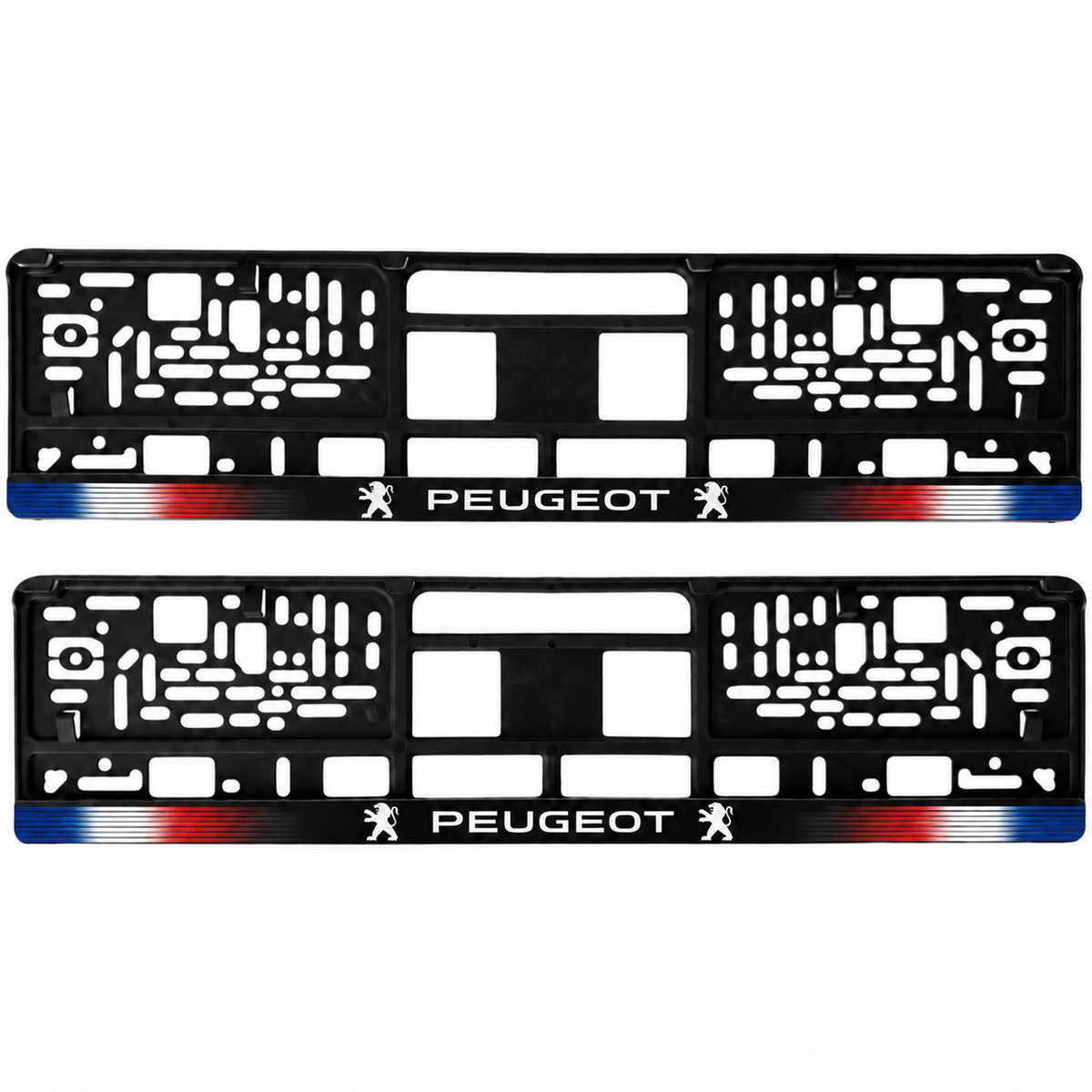 Set 2 bucati, suport numar inmatriculare personalizat Peugeot, HLX-1