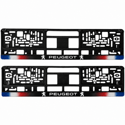 Set 2 bucati, suport numar inmatriculare personalizat Peugeot, HLX-1