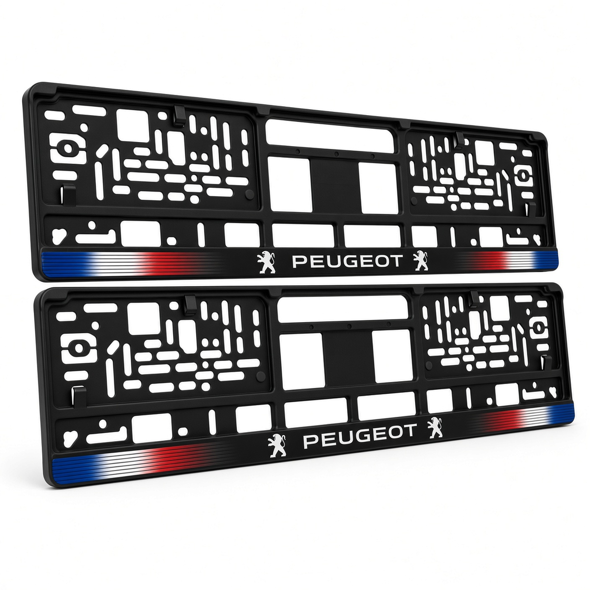Set 2 bucati, suport numar inmatriculare personalizat Peugeot, HLX-1