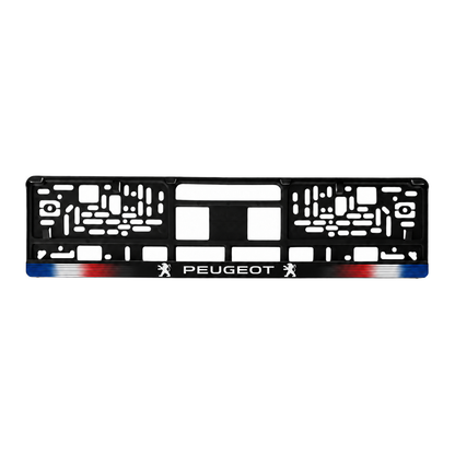 Set 2 bucati, suport numar inmatriculare personalizat Peugeot, HLX-1