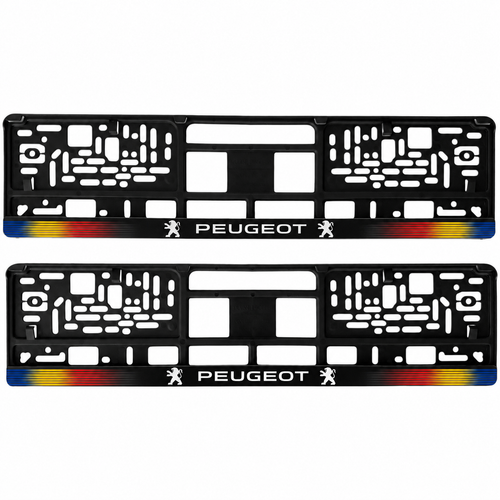 Set 2 bucati, suport numar inmatriculare personalizat Peugeot, HLX-1