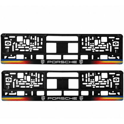 Set 2 bucati, suport numar inmatriculare personalizat Porsche, HLX-1