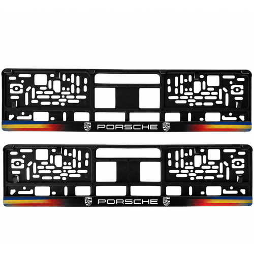Set 2 bucati, suport numar inmatriculare personalizat Porsche, HLX-1