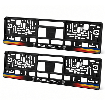 Set 2 bucati, suport numar inmatriculare personalizat Porsche, HLX-1