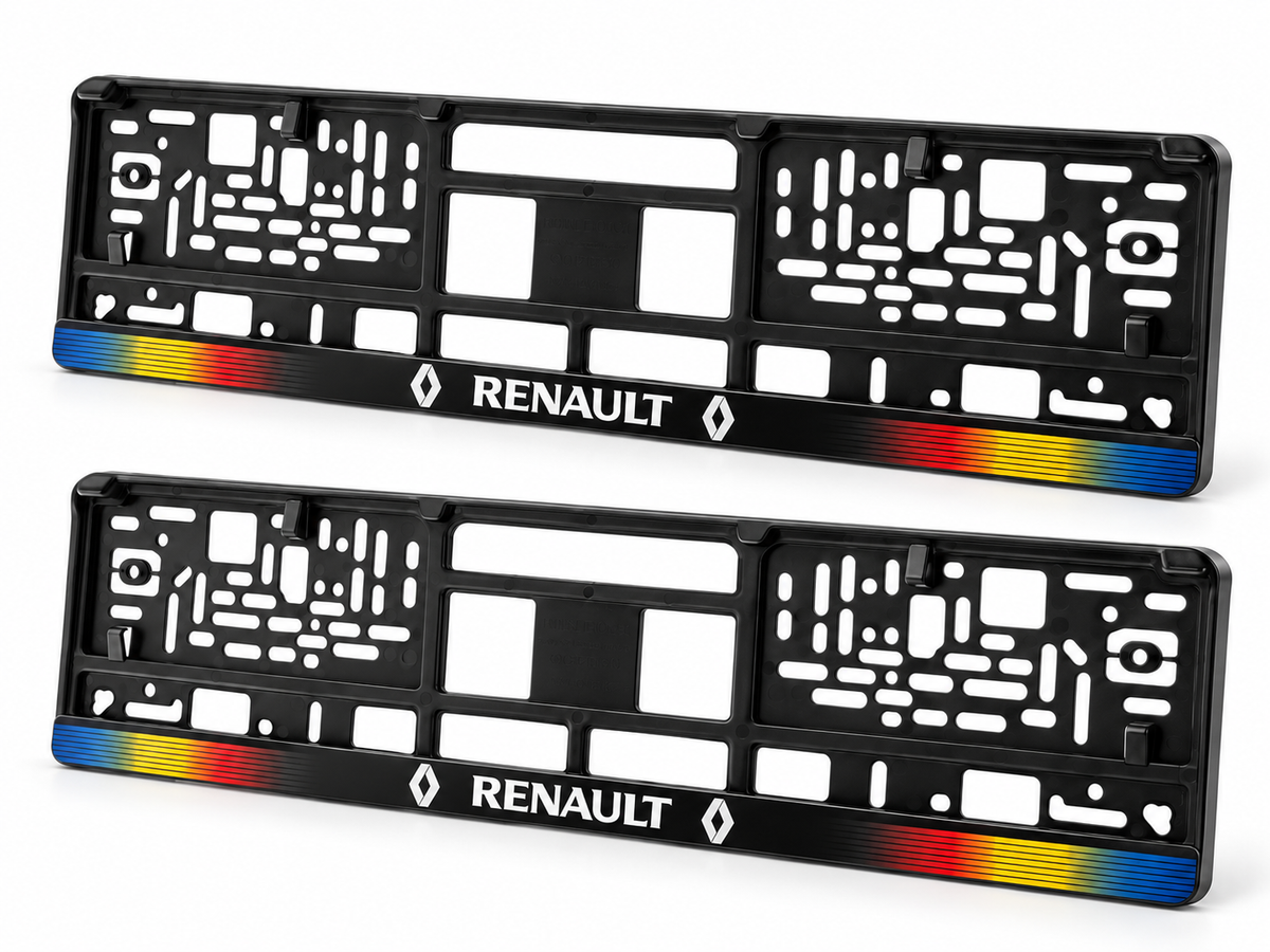 Set 2 bucati, suport numar inmatriculare personalizat Renault, HLX-1