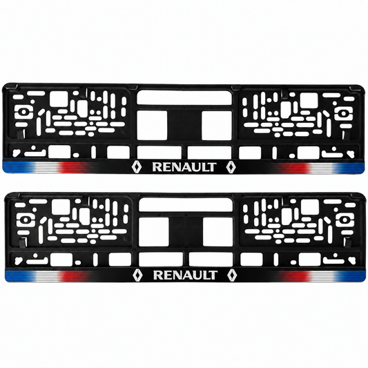Set 2 bucati, suport numar inmatriculare personalizat Renault, HLX-1