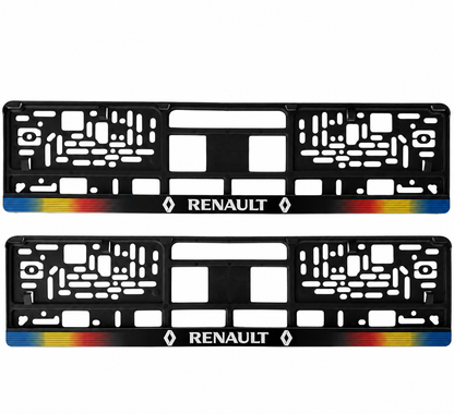 Set 2 bucati, suport numar inmatriculare personalizat Renault, HLX-1