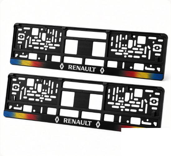 Set 2 bucati, suport numar inmatriculare personalizat Renault, HLX-1