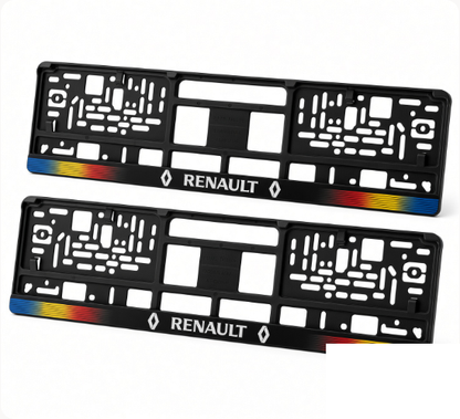 Set 2 bucati, suport numar inmatriculare personalizat Renault, HLX-1