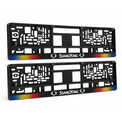 Set 2 bucati, suport numar inmatriculare personalizat SsangYong, HLX-1