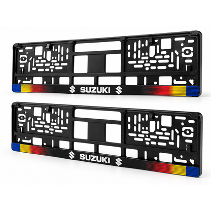 Set 2 bucati, suport numar inmatriculare personalizat Suzuki, HLX-1
