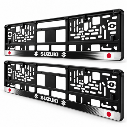 Set 2 bucati, suport numar inmatriculare personalizat Suzuki, HLX-1