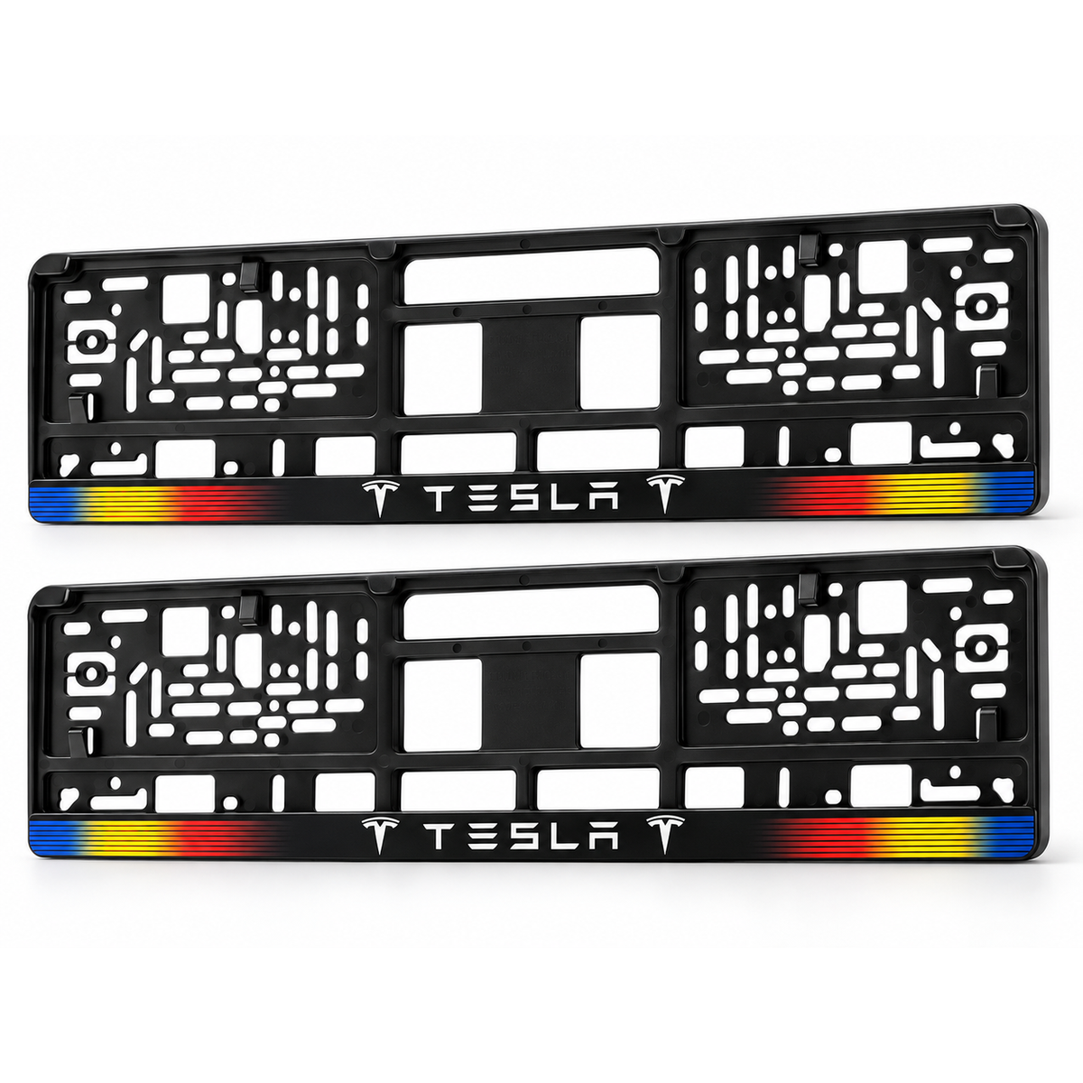Set 2 bucati, suport numar inmatriculare personalizat Tesla, HLX-1