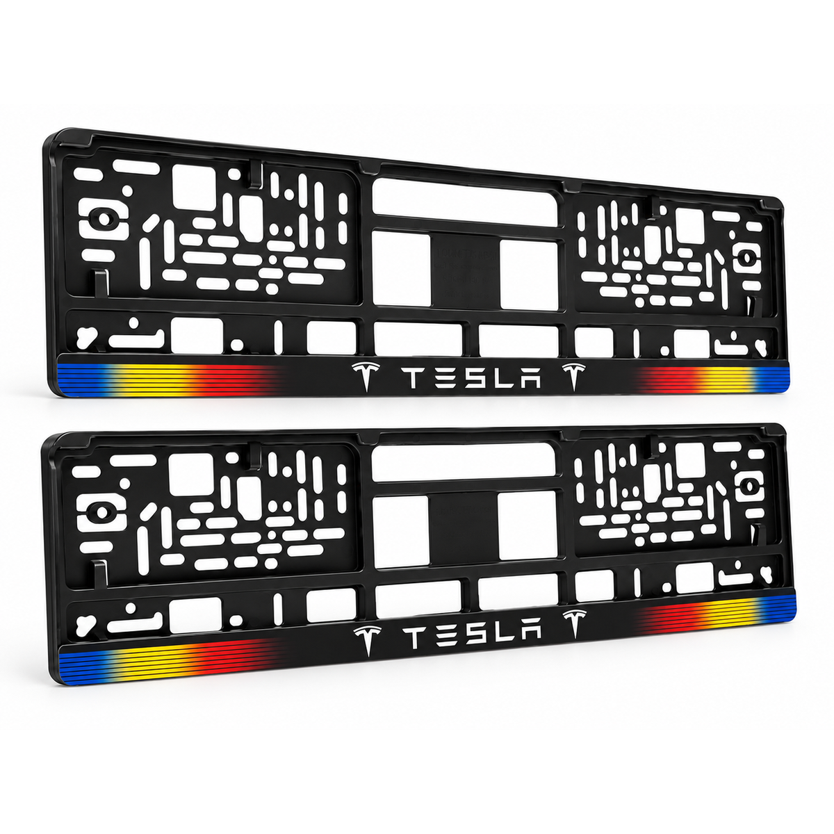 Set 2 bucati, suport numar inmatriculare personalizat Tesla, HLX-1