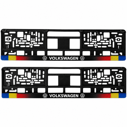 Set 2 bucati, suport numar inmatriculare personalizat Volkswagen, HLX-1