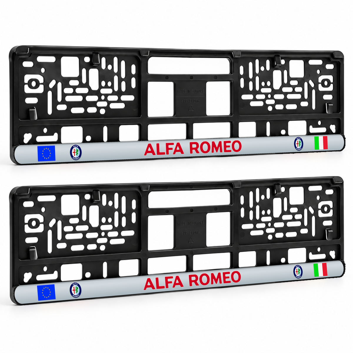 Set 2 bucati, suport numar inmatriculare personalizat Alfa Romeo, HLX-3