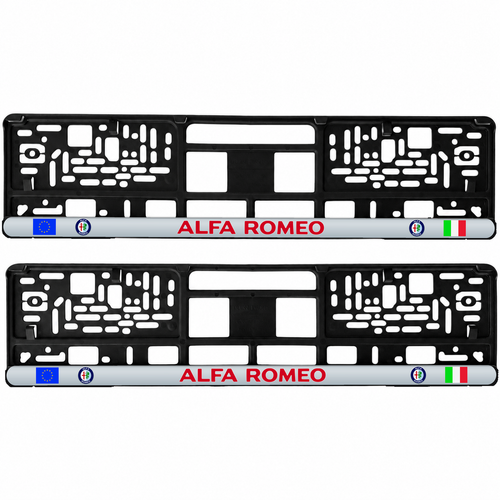 Set 2 bucati, suport numar inmatriculare personalizat Alfa Romeo, HLX-3