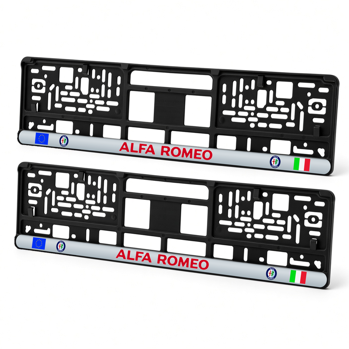 Set 2 bucati, suport numar inmatriculare personalizat Alfa Romeo, HLX-3