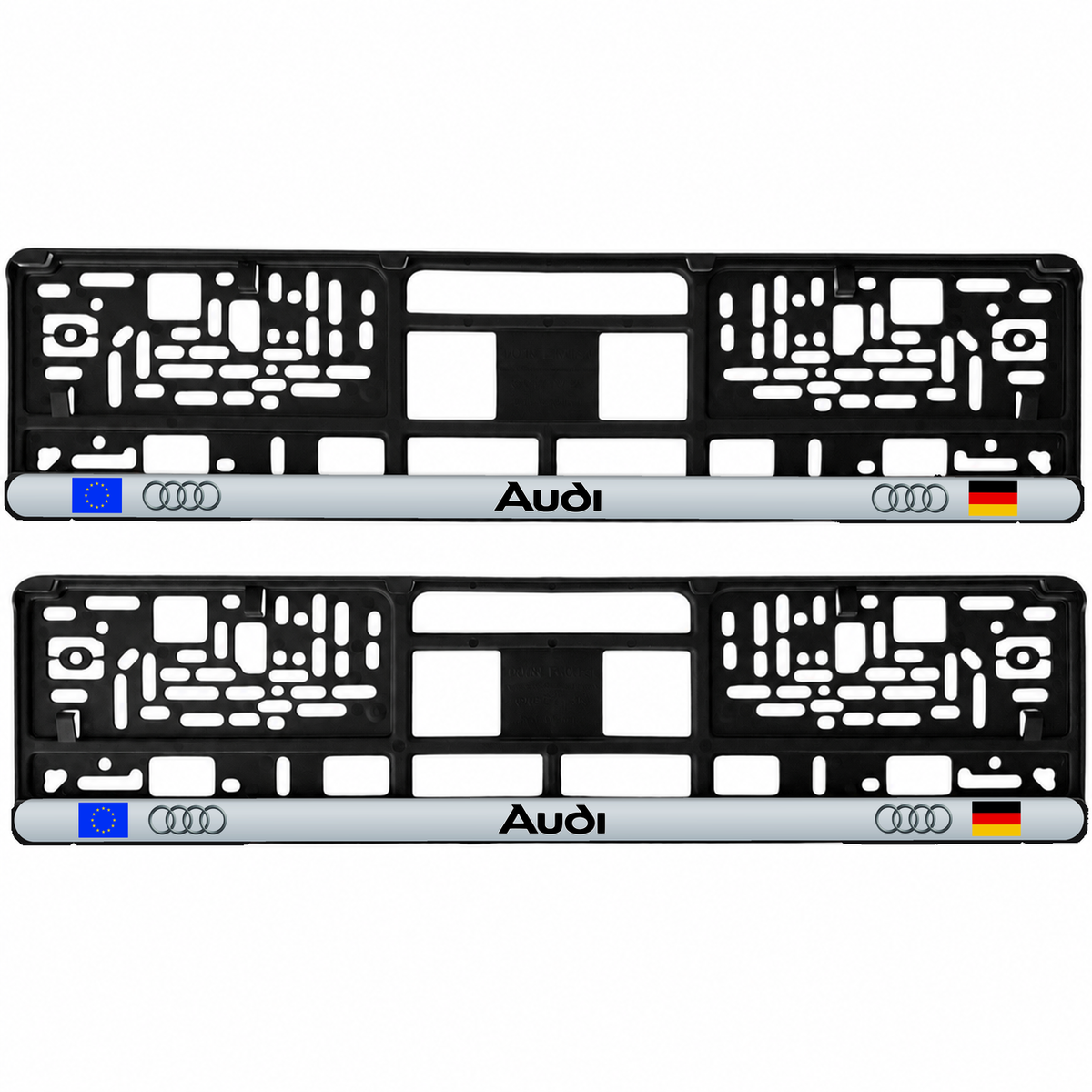 Set 2 bucati, suport numar inmatriculare personalizat Audi, HLX-3