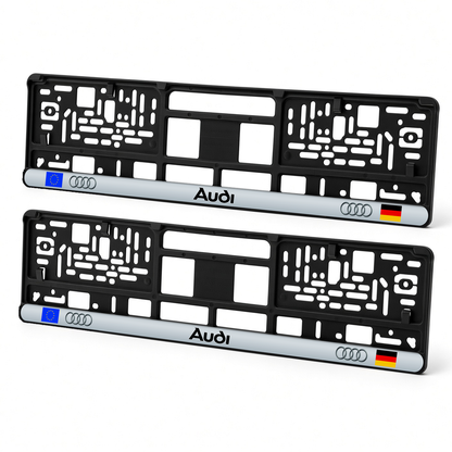 Set 2 bucati, suport numar inmatriculare personalizat Audi, HLX-3