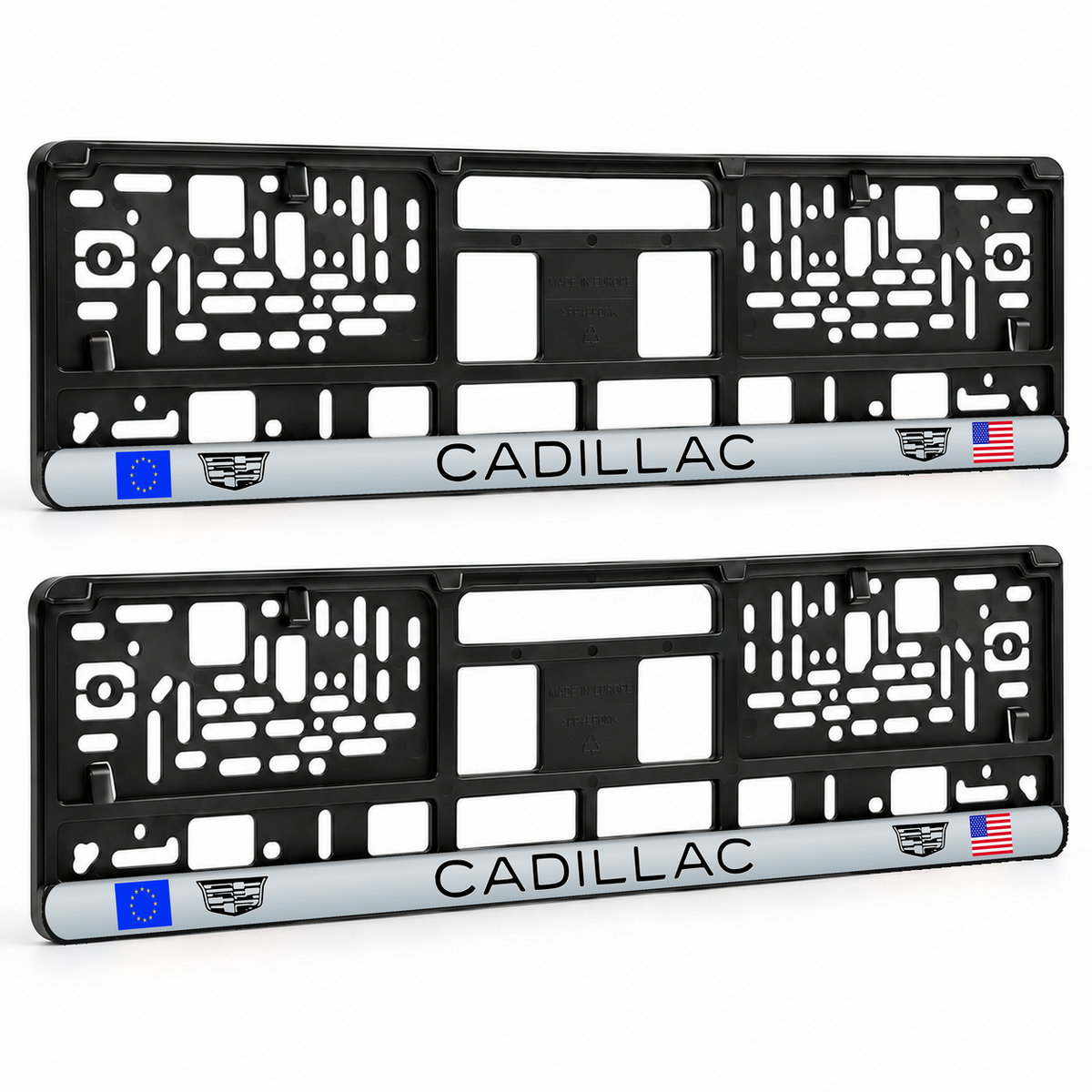Set 2 bucati, suport numar inmatriculare personalizat Cadillac, HLX-3