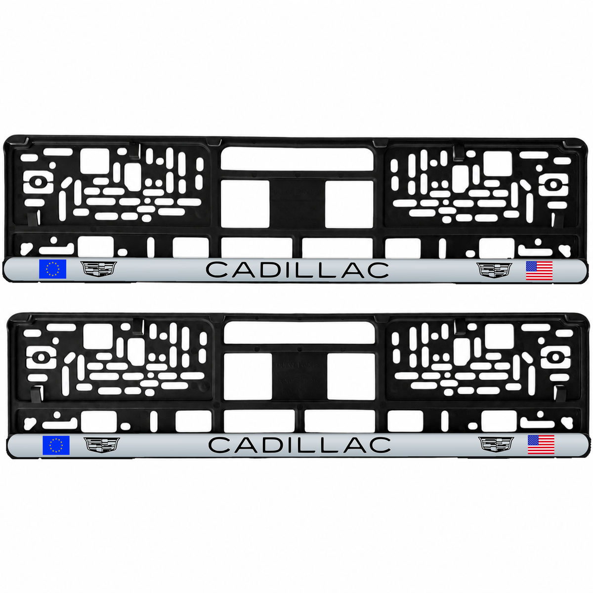 Set 2 bucati, suport numar inmatriculare personalizat Cadillac, HLX-3