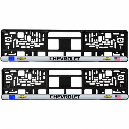 Set 2 bucati, suport numar inmatriculare personalizat Chevrolet, HLX-3
