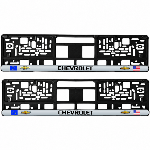 Set 2 bucati, suport numar inmatriculare personalizat Chevrolet, HLX-3